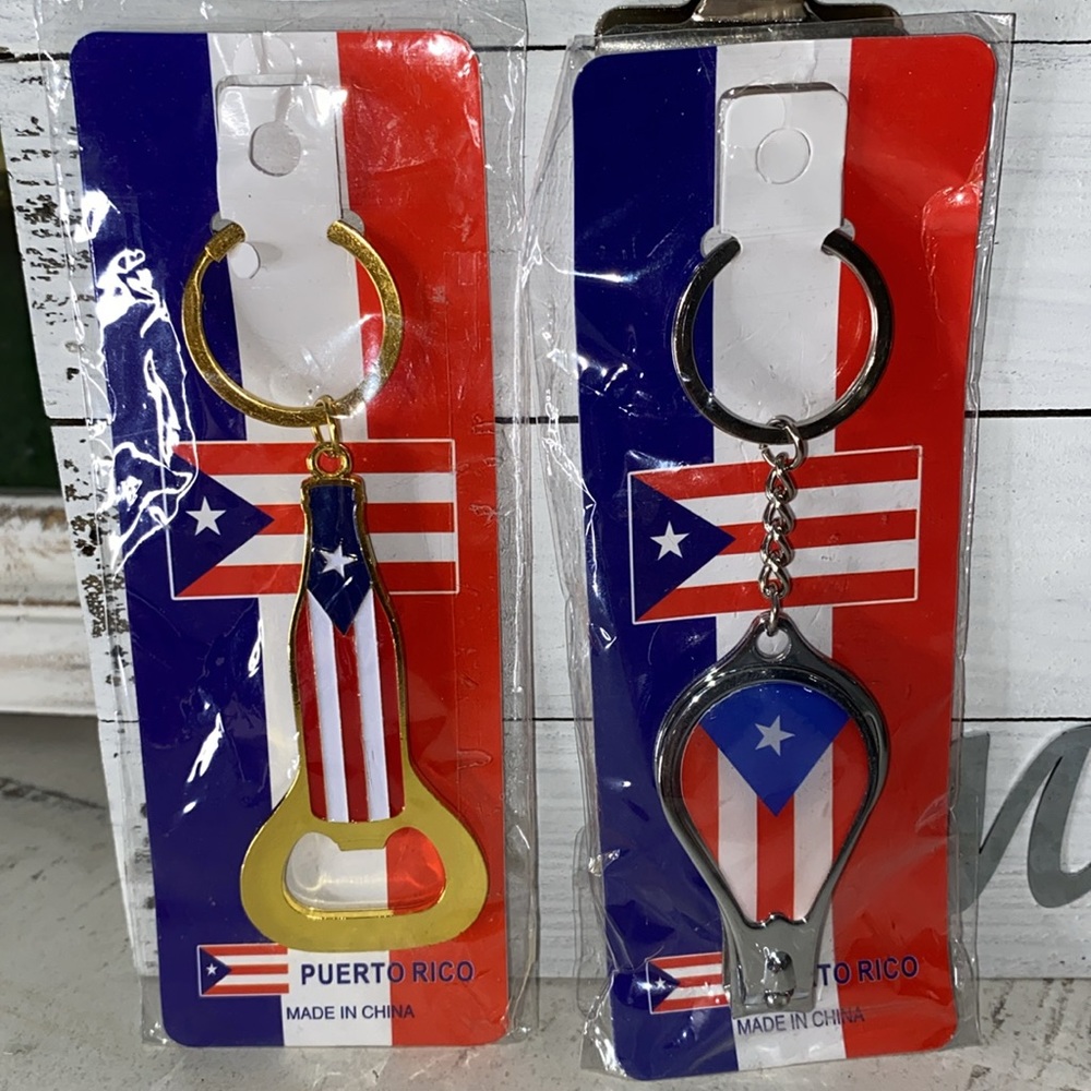 🆕 Puerto Rico 🇵🇷 beer 🍺 opener & nail clipper keychains bundle